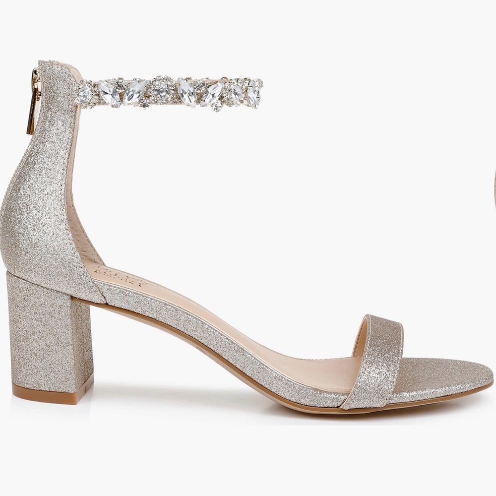 Gold Jewel Badgley Mischka Wedding Heels – Size 9.5 - Picture 10 of 10